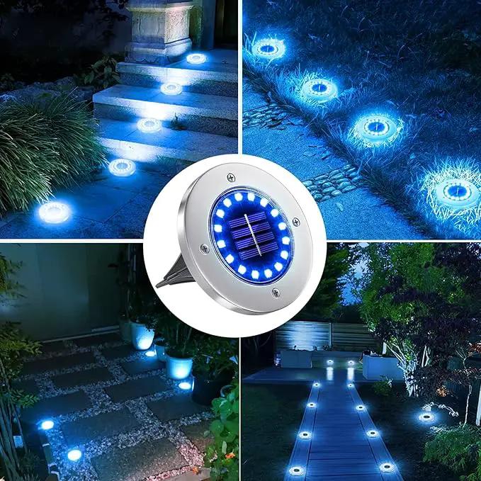 NFESOLAR Solar Outdoor Lights with 16 LEDs, Blue Color Bright Solar Ground Lights Outdoor, Waterproof Solar Pathway Lights for Pathway Garden Yard Lawn Walkway Driveway (8 Pack) by GreenHaven Gardens