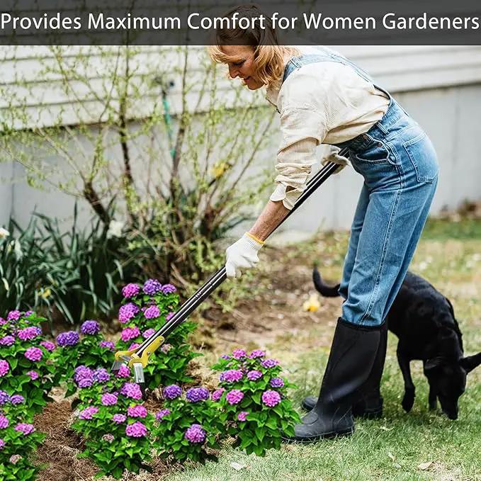 DonSail Hoe Garden Tool - Scuffle Garden Hula Hoes for Weeding Gardening Long Handle Heavy Duty - Adjustable Weeding Loop Stirrup Hoe 30-43 Inch Black by GreenHaven Gardens