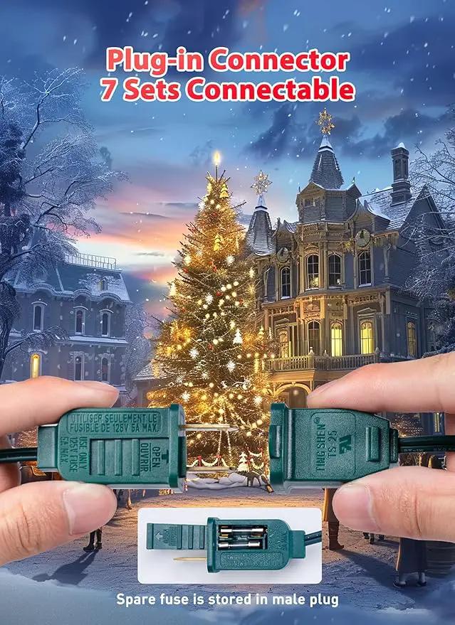 C7 LED Lights Warm White Christmas Lights Outdoor, 100FT C7 Christmas String Lights with 100 Plastic Bulbs, Traditional Hanging Holiday Lights for Christmas Tree Patio Fence Roofline Xmas Decorations by GreenHaven Gardens