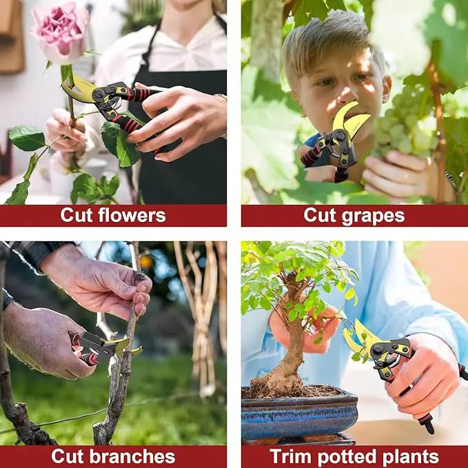 Professional Titanium Garden Shears Adjustable Opening Size- Professional Bypass Pruning Shears for Plants, Hedges, and Flowers by GreenHaven Gardens