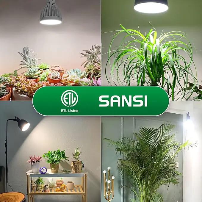 SANSI 24W Grow Light Bulb for Seeds and Greens, 300W Equivalent Full Spectrum LED Grow Bulb for Indoor Plants, Grow Lamp with Optical Lens for High PPFD, 4000K Daylight Plant Lights by GreenHaven Gardens