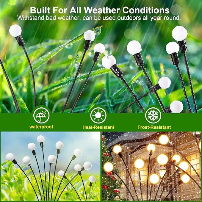 LETMY 6 Pack 48 LED Solar Garden Lights, Upgraded Swaying Firefly Lights Outdoor Waterproof for Outside Garden Decor Yard Patio Decorations, Larger Solar Panel & Bigger Bulb Base by GreenHaven Gardens