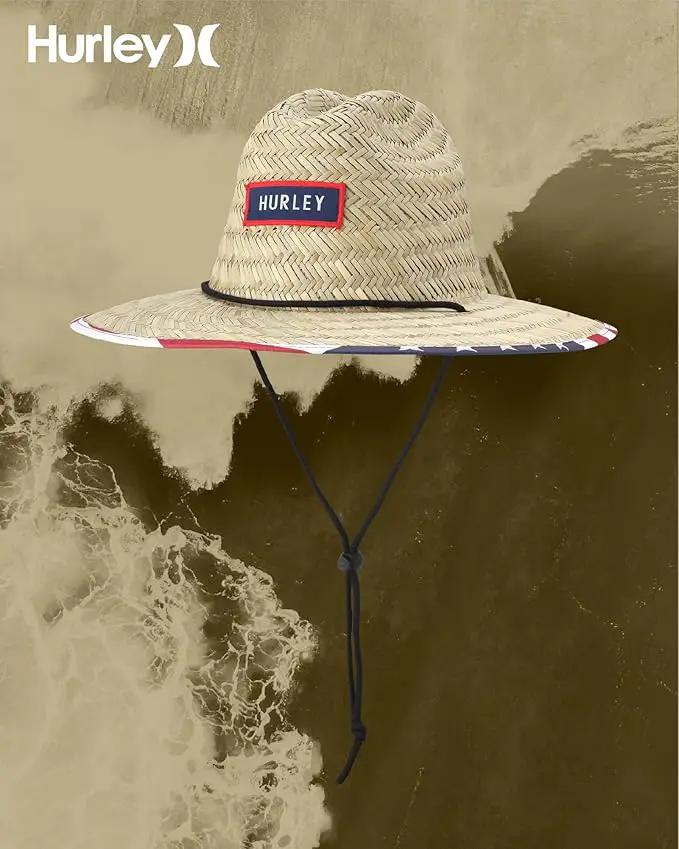 Hurley Men's Straw Hat - Bayside Lifeguard Straw Sun Hat by GreenHaven Gardens
