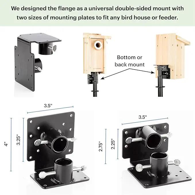 WHITEHORSE Bird House Pole with Baffle- A Professional Squirrel Proof Bird Feeder Pole - Very Sturdy Against Strong Winds - Bird House Poles for Outdoors - Pole for Bird Feeders - Bluebird House Pole by GreenHaven Gardens