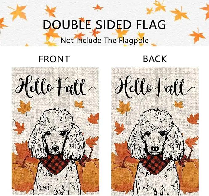 Seasonal Garden Flags Poodle Dog Double Sided Flags Set of 11 Holiday Farmhouse Indoor Outdoor Yard Lawn Christmas Gifts Decorations 12.5x18 Inch by GreenHaven Gardens