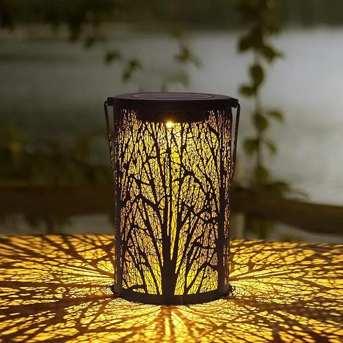 Solar Lanterns for Outdoor Waterproof, Hanging Solar Lights Gifts for Women Mom, Tree Lantern Hanging/Standing for Patio, Lawn, Tabletop, Garden Decorative LED Lantern Black Tree by GreenHaven Gardens