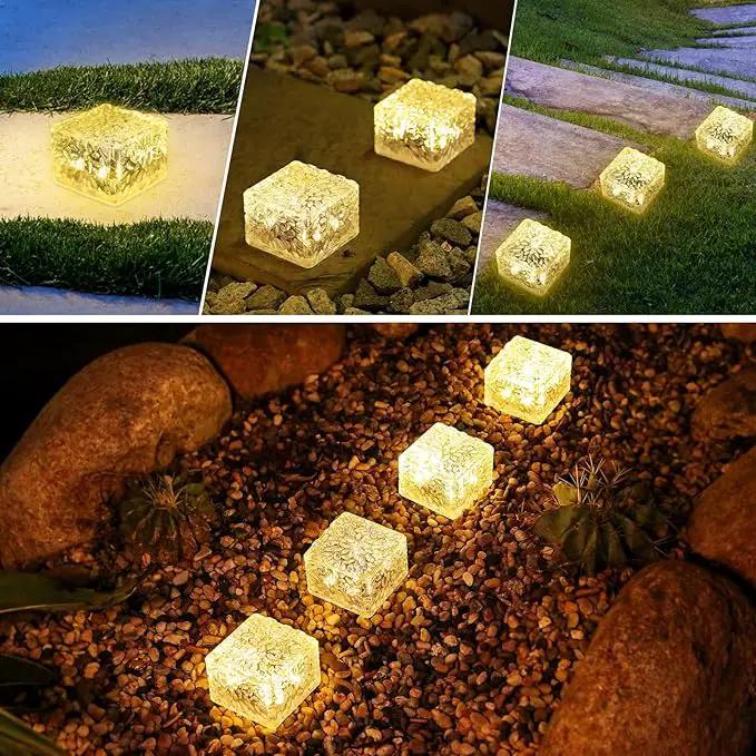 Solar Brick Lights - Outdoor Waterproof Patio Decor, 2.8 * 2.8in Garden Lights for Outside 4 Packs, Patio, Yard, Walkway, Pathway by GreenHaven Gardens