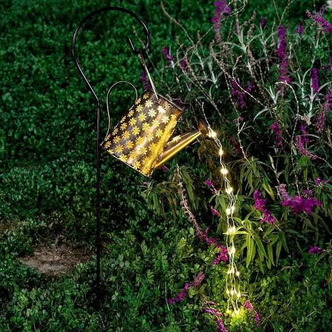 Garden Decor Solar Lights Outdoor Large Hanging Waterproof Watering Can Landscape Lights Outside Decorations for Yard Front Porch Patio Backyard Gardening Gift for Mom Grandma Women Birthday by GreenHaven Gardens