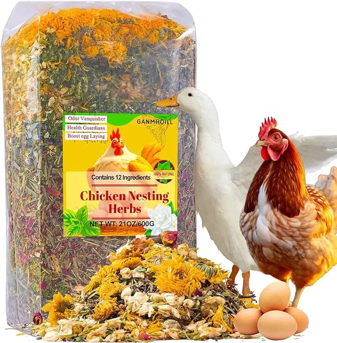 21 oz Chicken Nesting Herbs Flowers - 1.3lb Poultry Blend Herbs 12 Premium Nesting Box Herbs for Chicken Coop Refresher Boost Egg Laying Hens Herb Supplement for Backyard by GreenHaven Gardens