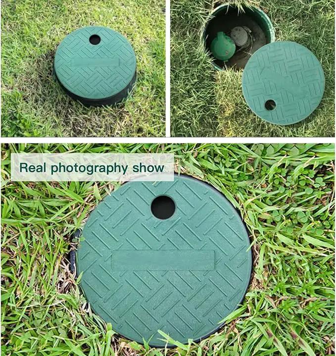 4 Pcs Sprinkler Valve Box Cover, 5.5" OD 6" Valve Box Cover Lid for Sprinkler Irrigation System, Valve Box Cover Lid for Outdoor Sprinkler Irrigation Control Water System Lawn (6 inch) by GreenHaven Gardens