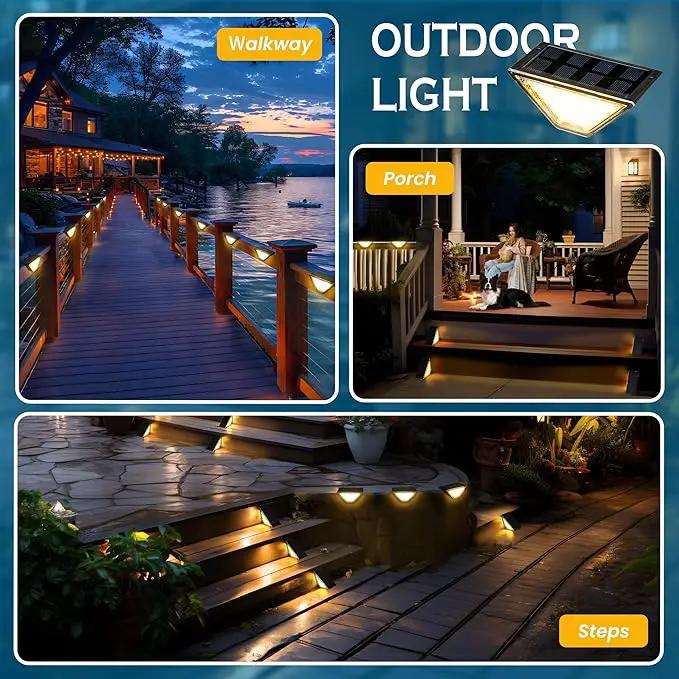 SOLPEX Solar Step Lights for Outside, 24 LEDs Solar Stair Lights Outdoor Waterproof Decor for Porch, Front Door, Stair, Step, Deck, Fence, Balcony, Patio, Wall, Yard, Garden(6 Pack, Warm White) by GreenHaven Gardens