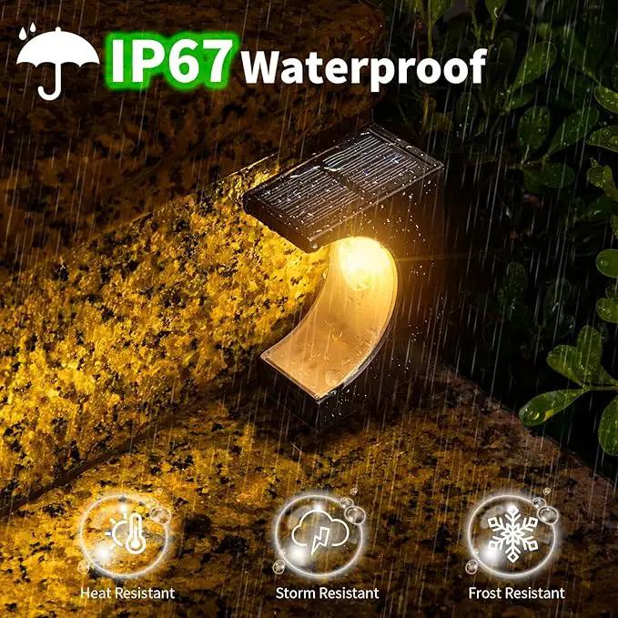 JSOT Outdoor Step Lights - 16 Pack Warm White Solar Stair Lights Waterproof Deck Light for Outside Decor Yard Patio Pathway by GreenHaven Gardens