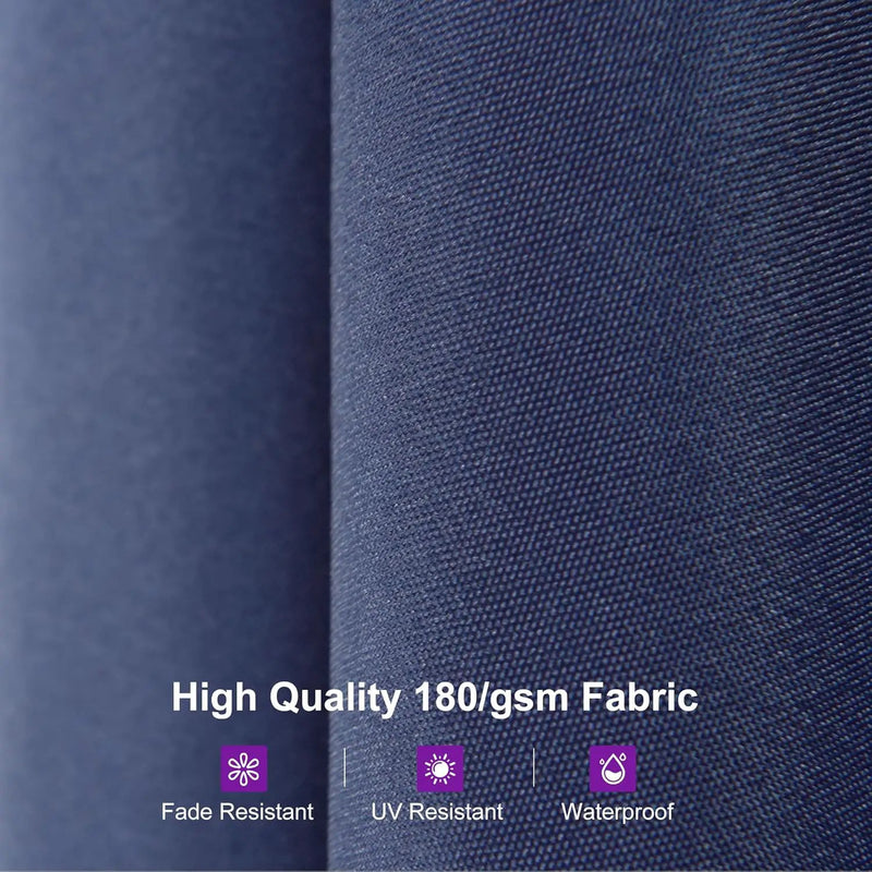 PURPLE LEAF 14ft Patio Umbrella with Solar Lights Outdoor Double-Side Market Umbrella with Base Included Rectangle Table Umbrella for Pool Garden Backyard, Navy blue by GreenHaven Gardens