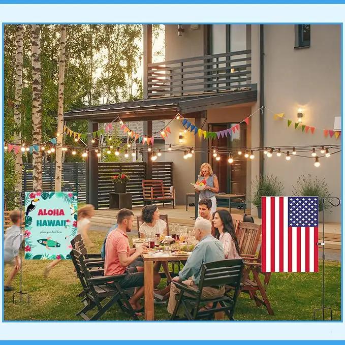 Sadnyy 10 Pack Garden Flag Stand for 13.5" Width 12 x 18 Inches Yard Flag Pole Holder Metal Powder Coated Weather Proof Holder with Anti Wind Clip for Farmhouse Outdoor Yard Lawn Decoration by GreenHaven Gardens