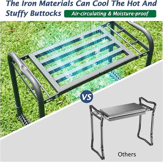 ikkle 838LB+ Capacity Garden Kneeler and Seat - Ultra Heavy Duty Stool Bench with Thick Soft Pad, Gift for Gardeners by GreenHaven Gardens