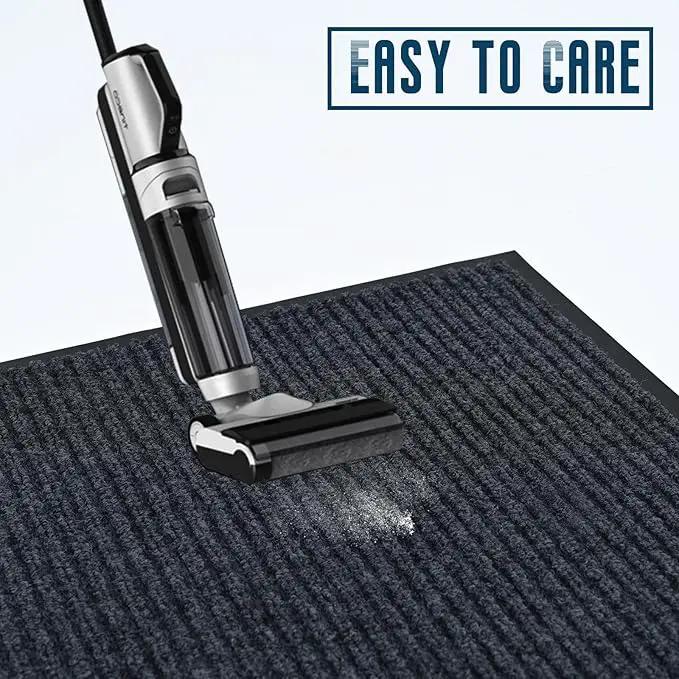 fani Heavy Duty Large Outdoor Indoor Entrance Black Doormat Waterproof Low Profile Entrance Rug Front Door Mat Patio Anti-Skid Rubber Back, 35x72 inch (Gray) by GreenHaven Gardens