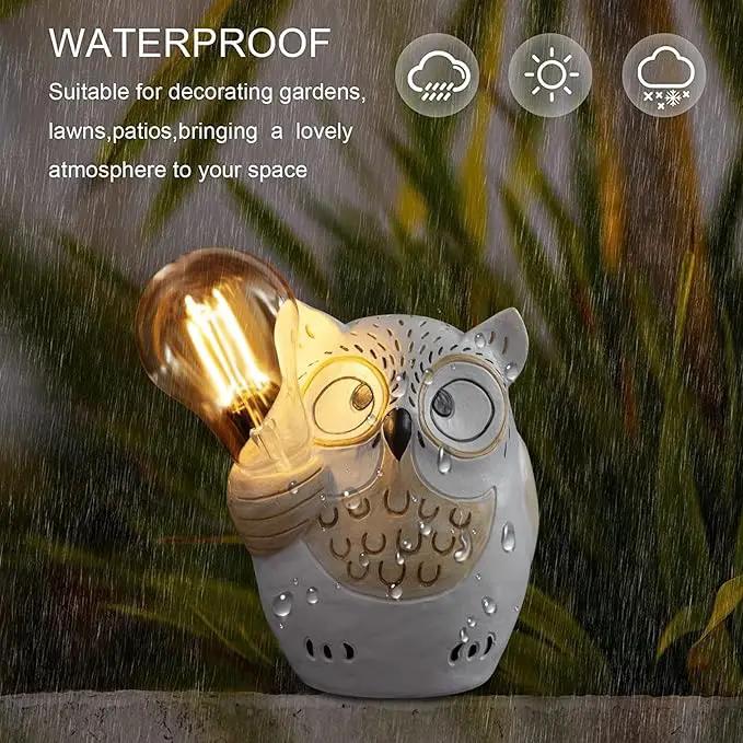 pearlstar Owl Garden Outdoor Statue, Solar Figurines Bulb LED Lights, Outdoor Garden Lawn Decorations for Porch Patio Yard Lawn, Unique Gifts for Friends and Family by GreenHaven Gardens
