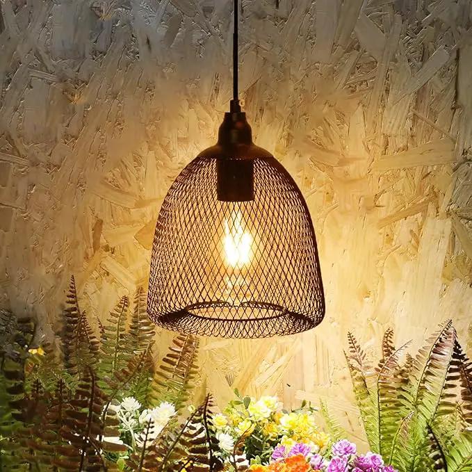 Battery Operated Hanging Light with 6 Hours Timer-Outdoor Indoor Pendant Chandelier Waterproof Lamp Lantern for Gazebo Porch Garden Patio Decorative Metal Warm White Bulb by GreenHaven Gardens
