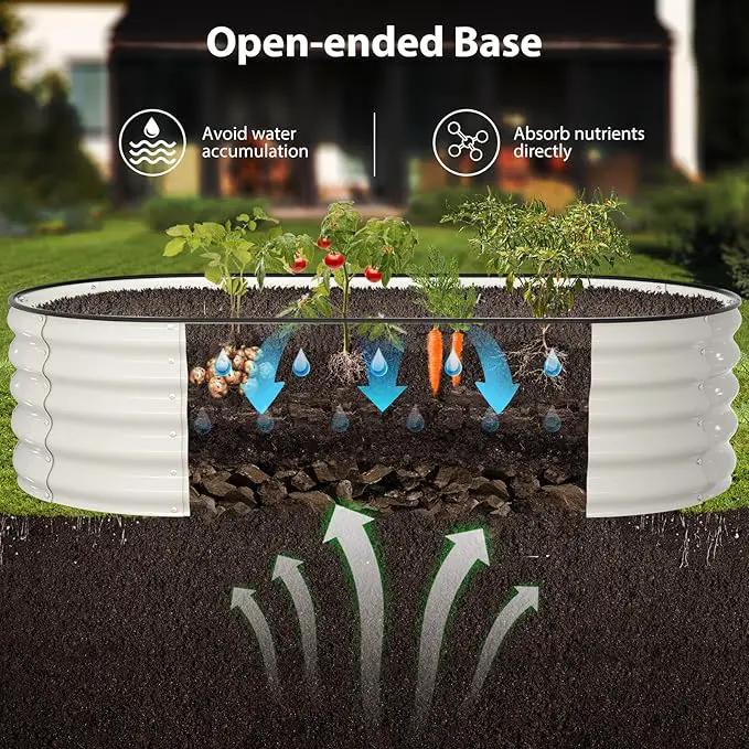 Raised Garden Bed Kit, 6x3x1.5 ft Galvanized Planter Box Outdoor with Safety Edging, Large Metal Raised Beds for Gardening Vegetables Flower Herb (Pearl White) by GreenHaven Gardens