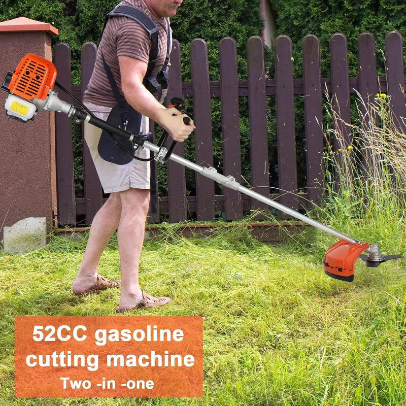 2025 Upgraded Weed Wacker, 52CC Gas Powered Weed Eater, 2 in 1 Gas String Trimmer and Grass Cutter with 3 Teeth Brush Cutter Blade, Lightweight Hedge Trimmer Edger Lawn Tool for Garden Yard by GreenHaven Gardens
