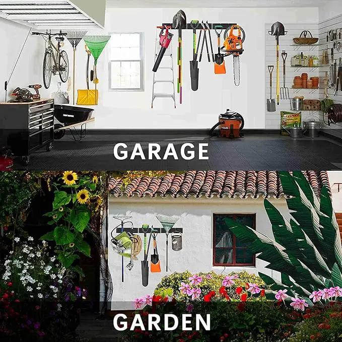 Garage Organizer Wall Mount, 64 Inch Garage Storage Organization, 20PCS Heavy Duty Garden Tool Organizer, Adjustable Tool Storage Rack Hooks, Yard Shed Tool Organizer, Hold Max 900 lbs by GreenHaven Gardens