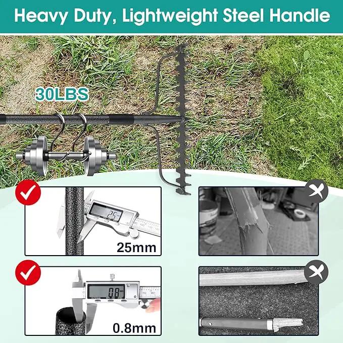 Garden Rake: 49" Metal Garden Leaf Rake with 17 Tines, Heavy Duty Bow Rakes for Lawn Yard Leaves Debris Mulch Gravel Thatch Clean,Lawn Care Gardening Landscaping by GreenHaven Gardens