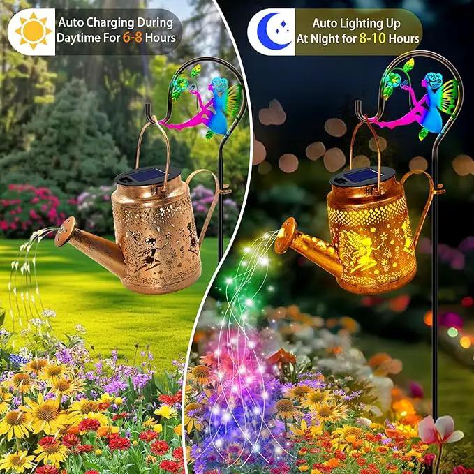 Solar Watering Can Lights, Fairy Hanging Lanterns Outdoor, Gardening Gifts for Mom Women Grandma Birthday, Waterproof Solar Lights Garden Decor for Outside Yard Art Patio Porch Lawn Backyard, 1 Pack by GreenHaven Gardens