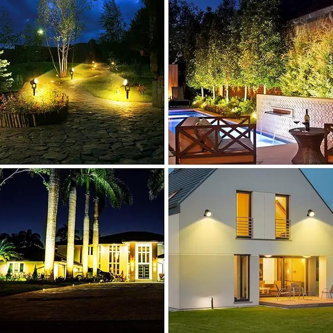 Solar Landscape Spotlights 4 Pack Warm White 3000K, T-SUNUS IP65 Waterproof Outdoor Solar Spot Lights for Yard 9.8ft Cable, Separated Panel Garden Light for Flag Driveway Porch Walkway Pool Patio Pond by GreenHaven Gardens