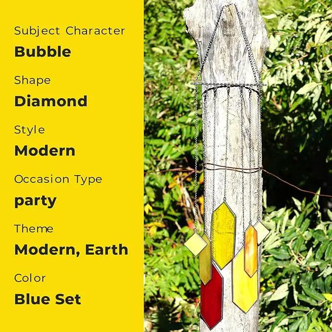 Sensory4U Stained Glass Suncatcher – Element Earth Tones Window Hanging Wall Art – Modern Design Home or Garden Décor – Unique Glass Suncatcher for Window, Porch, or Patio by GreenHaven Gardens