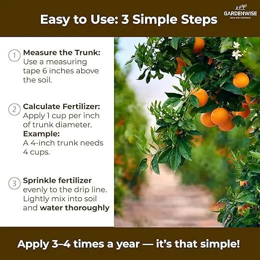 Professional Citrus Fertilizer + Vital Micronutrients; Perfect Balanced NPK for All Citrus; for Indoor and Outdoor Plants; Orange, Lime, Avocado and Lemon Tree Fertilizer (4 QUARTS) by GreenHaven Gardens