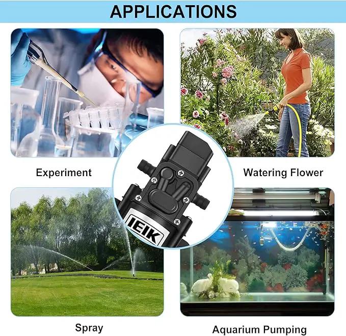 12 Volt Diaphragm Pump 3LPM 0.8 GPM 100PSI Self Priming Sprayer Pump 12V DC Fresh Water Pump Water Pressure Switch for RV Camper Marine Boat Lawn (30W) by GreenHaven Gardens