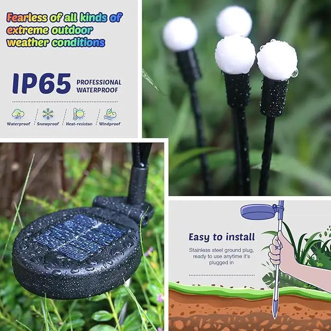 Solar Firefly Lights 2 Pack 16 LED Lights 2 Lighting Modes for Garden,Patio and Yard Solar-Powered LED Lights (Multi-Colored, 2) by GreenHaven Gardens