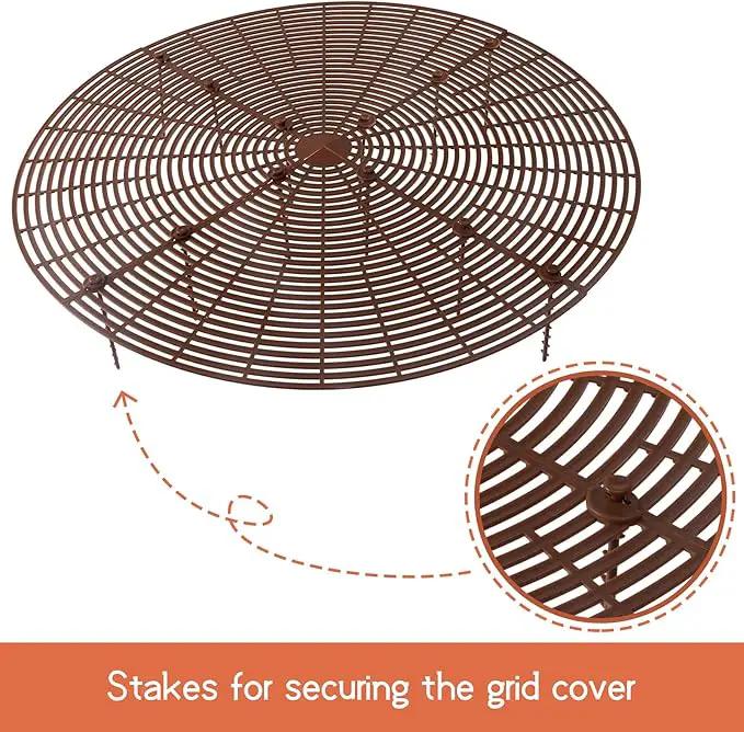 3 Pcs Plant Pot Grid Cover Protectors from Animals- Diameter 20.8" Cuttable Flower Pot Cover with 36 Stakes, Keep Cats Out of Potted Plants, Cat Digging Stopper Baby Safety Soil Cover for Indoor by GreenHaven Gardens