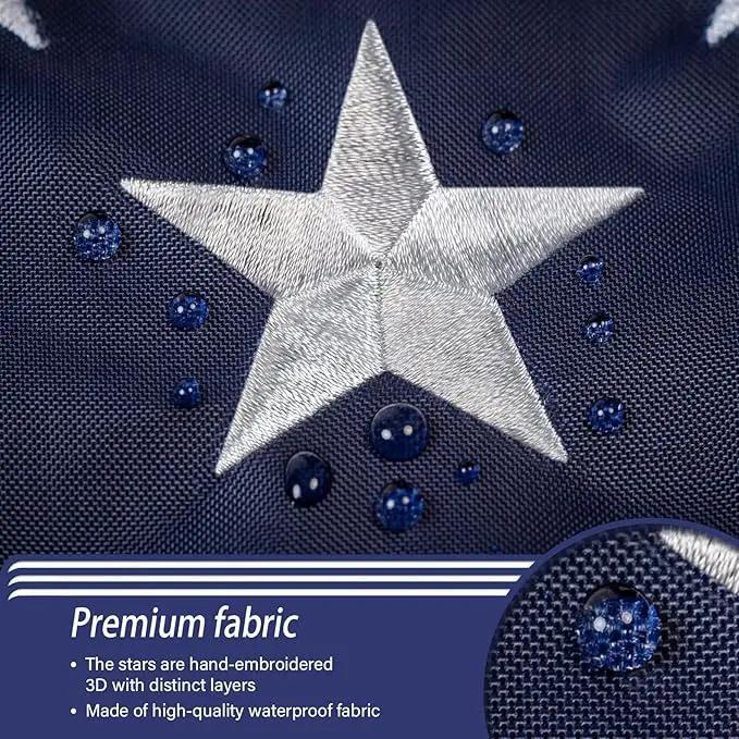 US Embroidered American Flags for Outside 3x5 USA Flag Banner Heavy Duty Made in USA High Wind Vivid Color Embroidered Stars-sewn Stripes Waterproof by GreenHaven Gardens