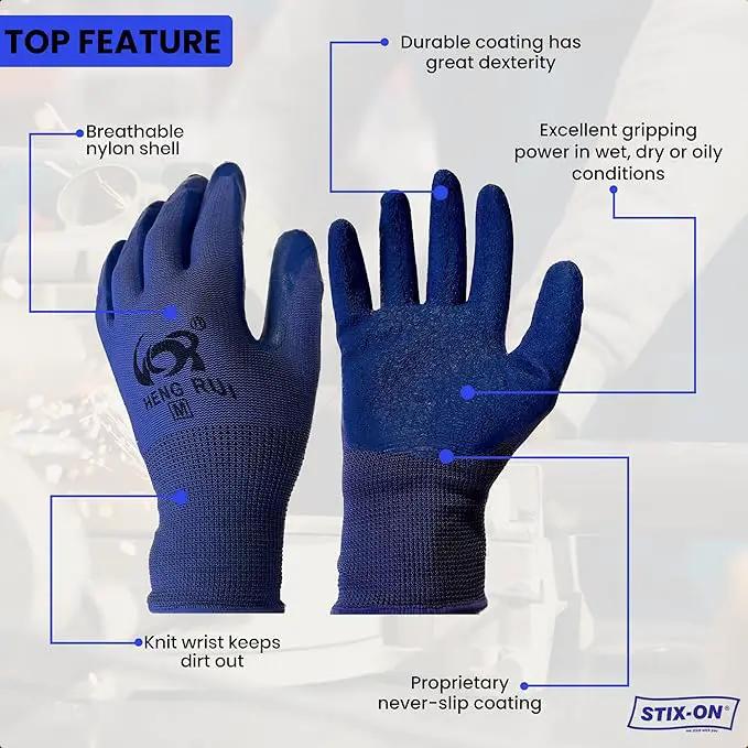 10 OR 20 Pairs Work Gloves–Heavy Duty Rubber Coated Safety Work Gloves–Multipurpose Gloves by GreenHaven Gardens