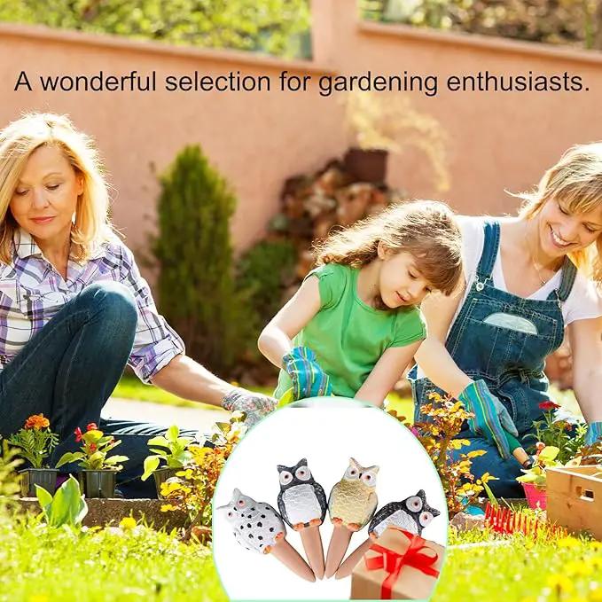 4-Pack Self-Watering Terracotta Spikes for Plants, Automatic Plant Watering Stakes, Keeps Plants Hydrated While You're Away, Ideal for Indoor & Outdoor Use (Owl Design) by GreenHaven Gardens