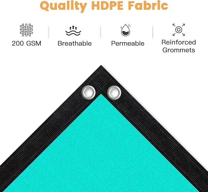 VICLLAX Shade Fabric Sun Shade Cloth with Every 2 FT Grommets for Patio Garden Pergola Cover Canopy 14x19 FT, Turquoise by GreenHaven Gardens