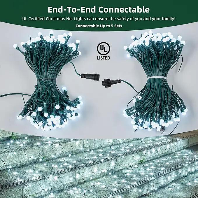 Led Net Lights Christmas Lights Outdoor White Christmas Net Lighting with 121Led Mini Globe Lights 5ftx5ft, Outdoor Indoor Fairy Mesh Net Lights for Christmas Trees, Bushes, Shrubs Decorations by GreenHaven Gardens