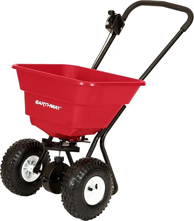 EarthWay 2050P 80lb Broadcast Spreader, Lawn Aerator, Fertilizer Spreader, 80lb Capacity, Pre-Assembled, with Rustproof Poly Hopper and Adjustable Drop Rate for Lawn Care & Seed Spreading by GreenHaven Gardens