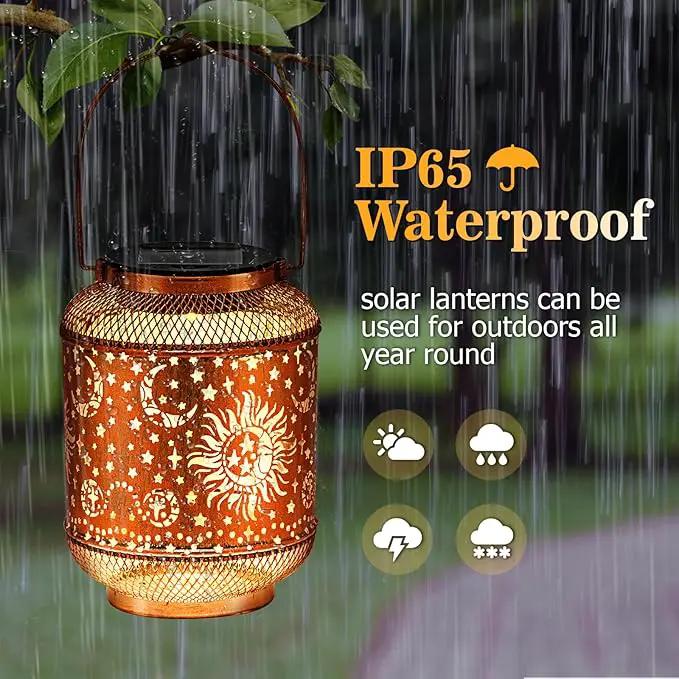 Solar Lanterns Outdoor Garden Decor, Metal Sun Moon Decor Lanterns Birthday Gifts for Women Mom Grandma, Waterproof Hanging Outdoor Solar Lights for Patio, Yard, Lawn, Landscape by GreenHaven Gardens