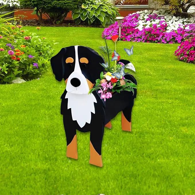 Bernese Mountain Dog Planter Plant Pots,Cute Garden Dog Flower Planter,Dog Planters Birthday Gifts for Women,Office,Indoor/Outdoor Decor（9.45 * 5.75 * 12.2in） by GreenHaven Gardens