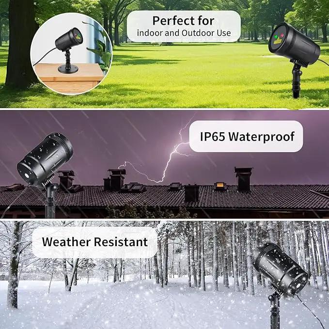 Outdoor Garden Laser Light Projector, Christmas Laser Lights with Red and Green Star Show, Waterproof Holiday Laser Light Landscape Spotlight, Suitable for Outdoor Garden, Home, Decoration, Party by GreenHaven Gardens