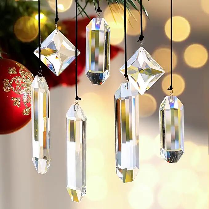 HDCRYSTALGIFTS Modern Grief Gift,Set 7 Clear Crystal Prisms Suncatchers Hanging Ornament,Rainbow Maker Sun Catchers for Windows, Balcony, Kitchen, Garden Decoration by GreenHaven Gardens