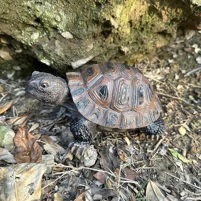 Danmu 1Pc of Polyresin Tortoise Statue Garden Statues, Outdoor Statues, Garden Ornaments, Yard Statue for Home and Fairy Garden Decor (S 5 1/10" x 4 1/3" x 2 1/3") by GreenHaven Gardens