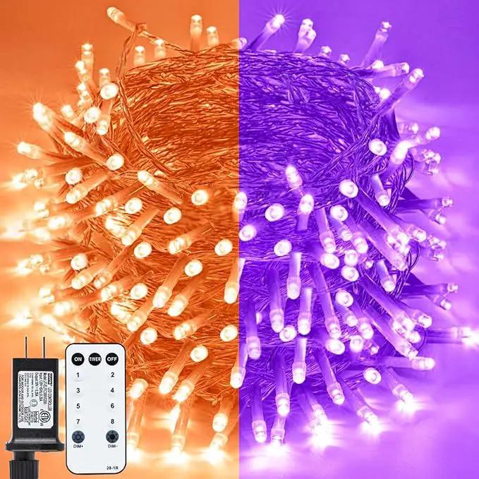 Purple and Orange Halloween Lights, 800LED 330FT String Lights 8 Modes Timer Plug in Waterproof Indoor Outdoor Christmas for Garden Party Decoration, JT-EL/FC300V0200 by GreenHaven Gardens