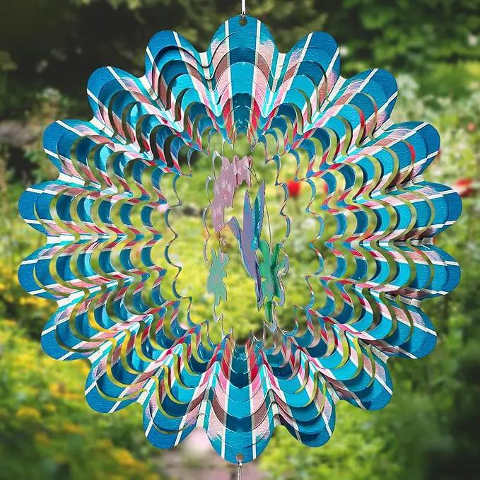 TUOKING Hummingbird Wind Spinners Outdoor Garden Decor 12 Inch 3D Hanging Wind Sculpture Stainless Steel Wind Spinner for Yard and Garden Decoration Worth Gift for Women by GreenHaven Gardens
