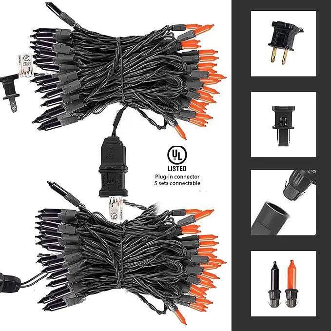 TW SHINE Purple and Orange Halloween Lights, 2 Pack 20FT 100 Count Incandescent Mini String Lights, Waterproof Halloween Decorations for Outdoor Indoor Patio Home Party Garden Yard Decor by GreenHaven Gardens