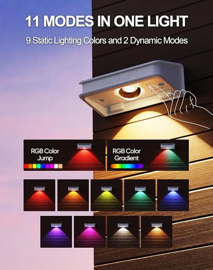 Solar Fence Lights 10 Pack, 9 Color Modes Outdoor Bulb Waterproof Led IP65, Solar Outdoor Lights for Backyard/Railing/Step/Wall/Patio/Yard (White) by GreenHaven Gardens