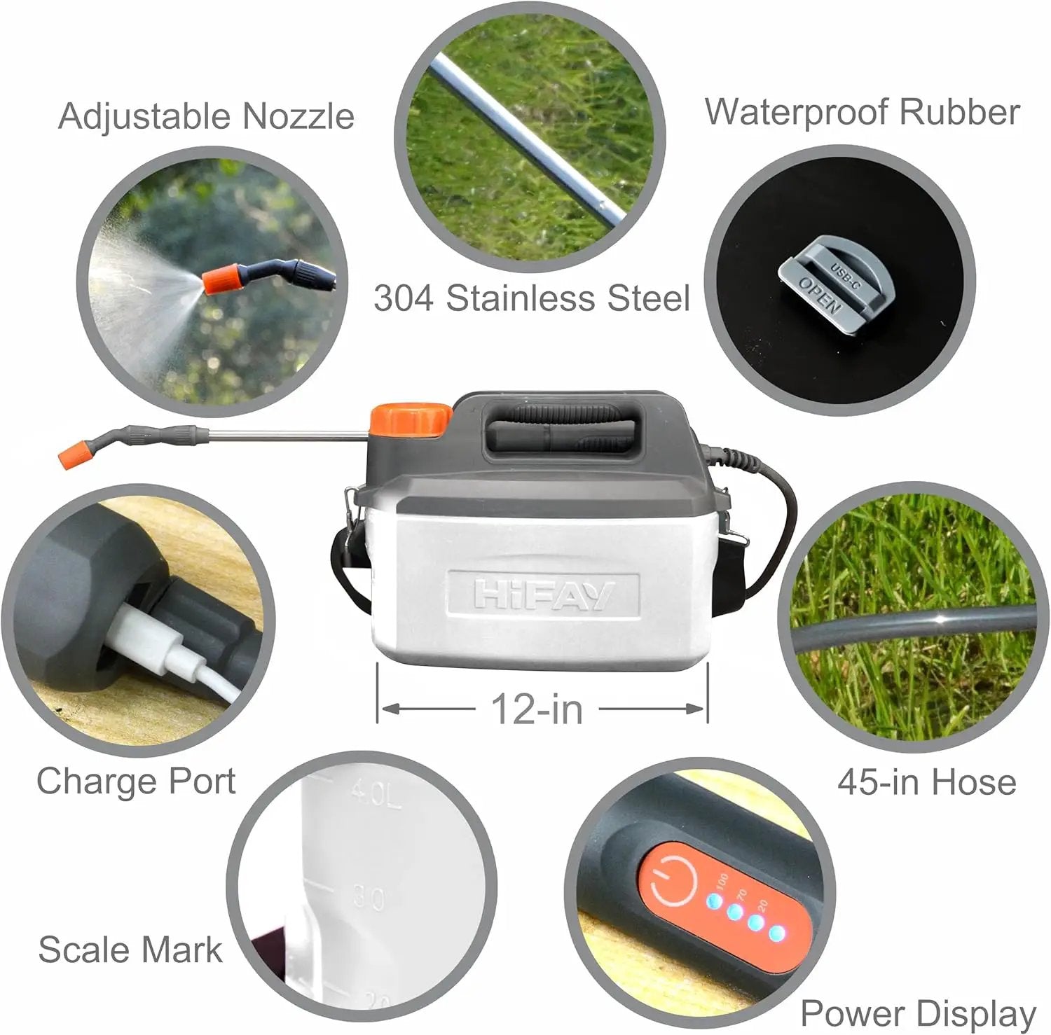 ES4-PRO Electric Sprayer 1 Gallon Built-in 4000mAh,Rechargeable Battery Powered Sprayer with Telescopic Wand,Plant Mister,Kitchen Cleaning,Indoor Watering Can for Plants (White) by GreenHaven Gardens