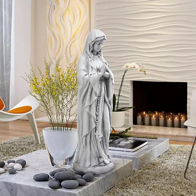 TOETOL Virgin Mary Praying Statue 29.9 Inch Tall Outdoor Garden Religious Decorations Statue Clearance for Home Yard Patio Lawn Hallway Decor Sculpture Magnesium Oxide Stone